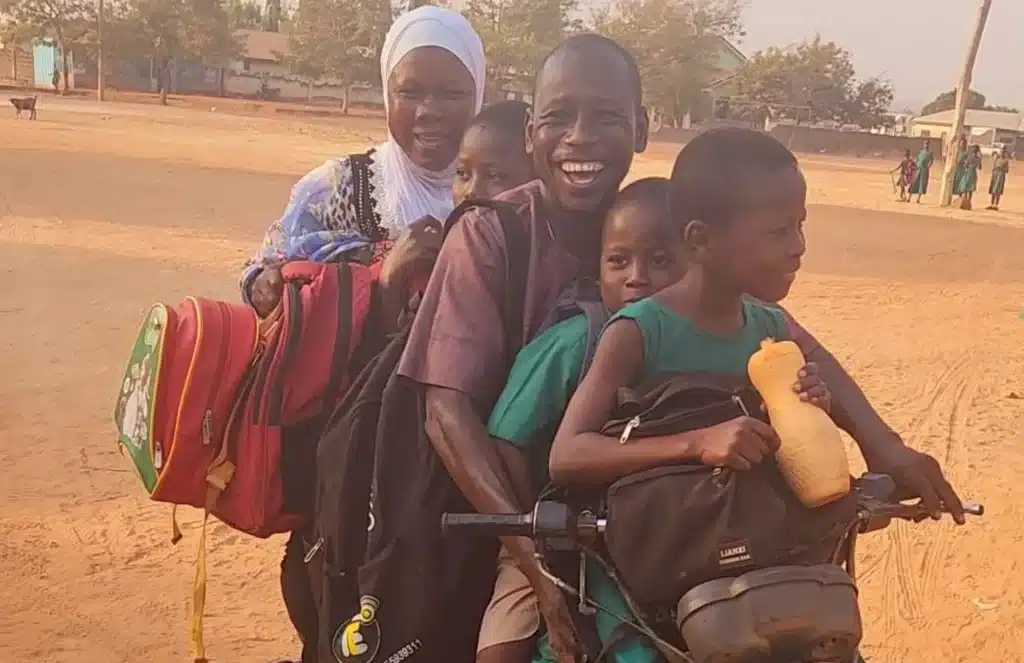 Malia and her family on Motorbike